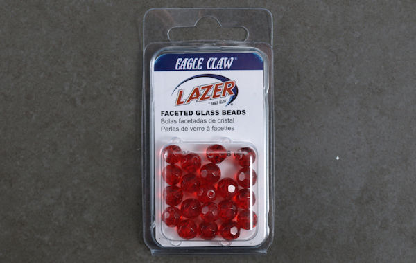 Eagle Claw Lazer Faceted Glass Beads - Red 