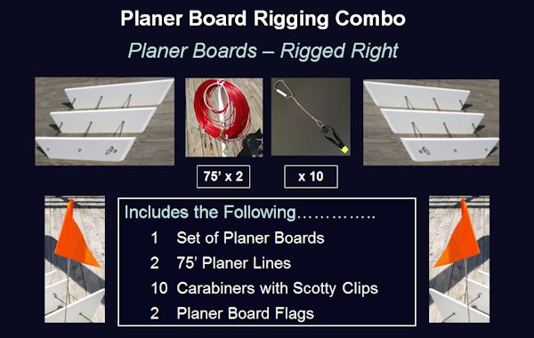 Planer Board Kit $20 Off Planer Boards, Rockfish Trolling, Striper Trolling, Planer Board Rigging