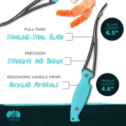Toadfish Shrimp Cleaner Toadfish Shrimp Cleaner Tool - Peel, Devein, & Butterfly 